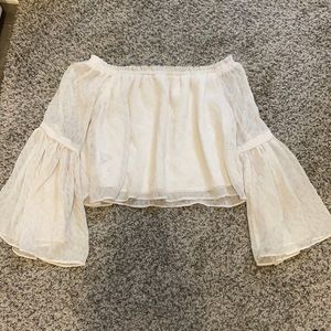 Off the shoulder flowy white top